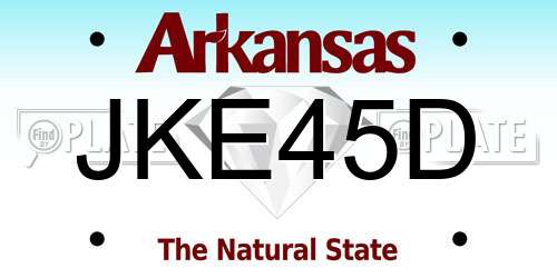 JKE45D Arkansas License Plate