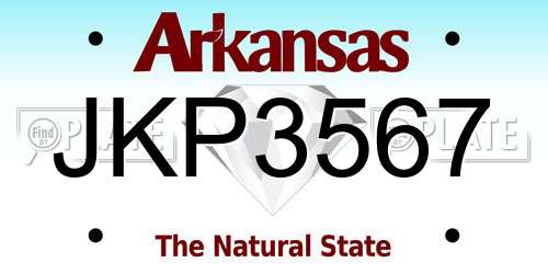 JKP3567 Arkansas License Plate