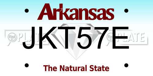 JKT57E Arkansas License Plate