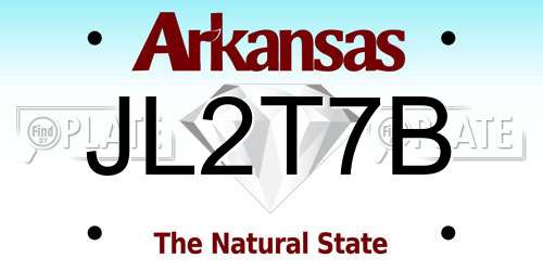 JL2T7B Arkansas License Plate