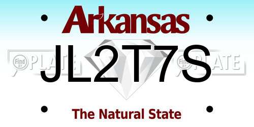JL2T7S Arkansas License Plate