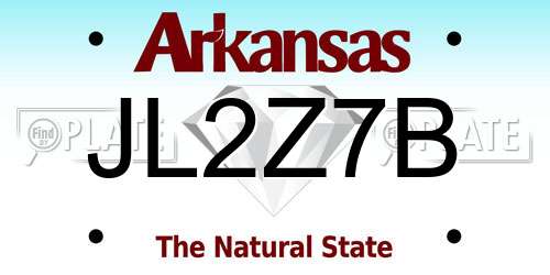 JL2Z7B Arkansas License Plate