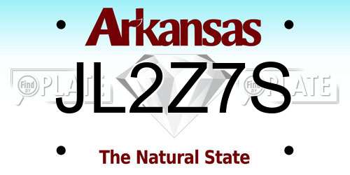 JL2Z7S Arkansas License Plate