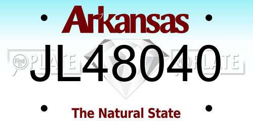 JL48040 Arkansas License Plate
