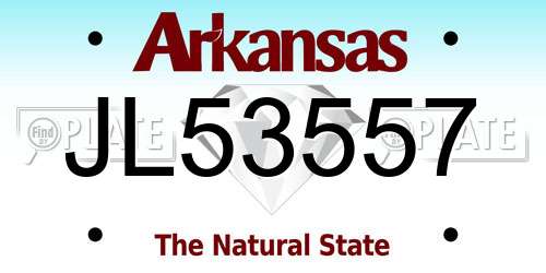 JL53557 Arkansas License Plate