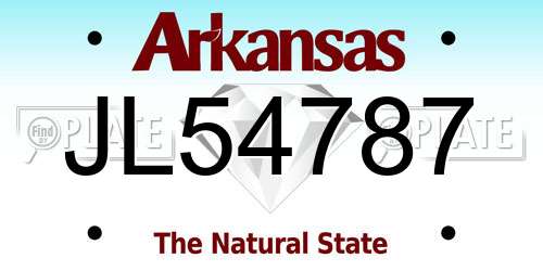 JL54787 Arkansas License Plate