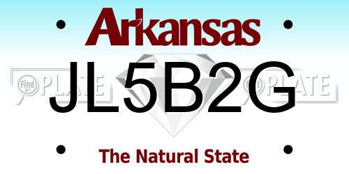 JL5B2G Arkansas License Plate