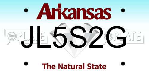 JL5S2G Arkansas License Plate