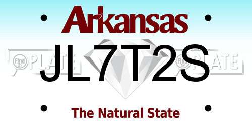 JL7T2S Arkansas License Plate