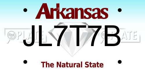 JL7T7B Arkansas License Plate