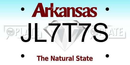 JL7T7S Arkansas License Plate