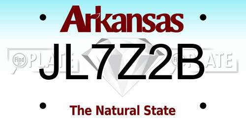 JL7Z2B Arkansas License Plate