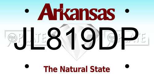 JL819DP Arkansas License Plate