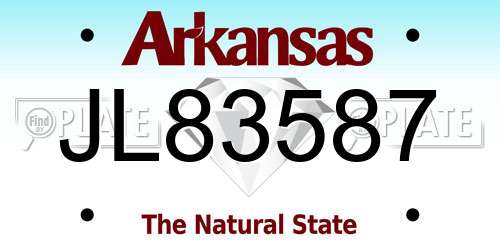 JL83587 Arkansas License Plate