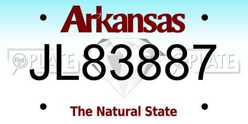 JL83887 Arkansas License Plate