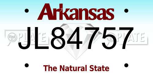 JL84757 Arkansas License Plate
