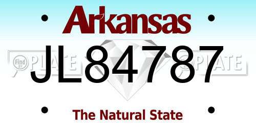 JL84787 Arkansas License Plate