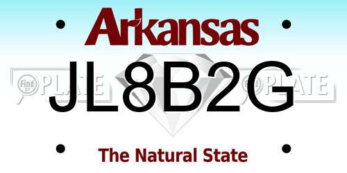 JL8B2G Arkansas License Plate
