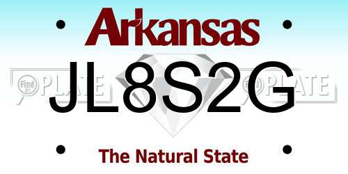 JL8S2G Arkansas License Plate