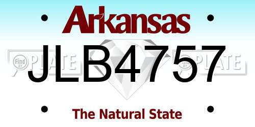 JLB4757 Arkansas License Plate