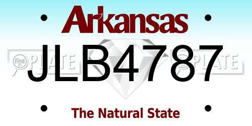 JLB4787 Arkansas License Plate