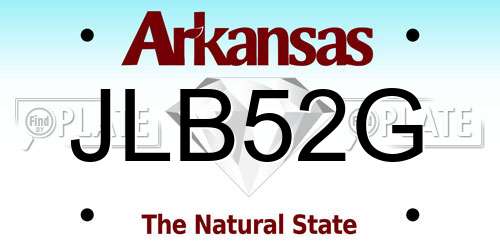 JLB52G Arkansas License Plate