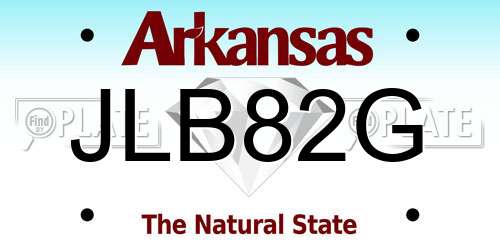 JLB82G Arkansas License Plate