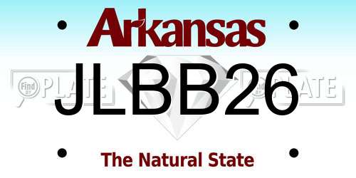 JLBB26 Arkansas License Plate