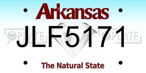 JLF5171 Arkansas License Plate
