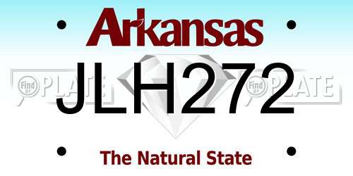 JLH272 Arkansas License Plate