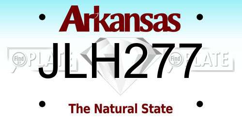 JLH277 Arkansas License Plate