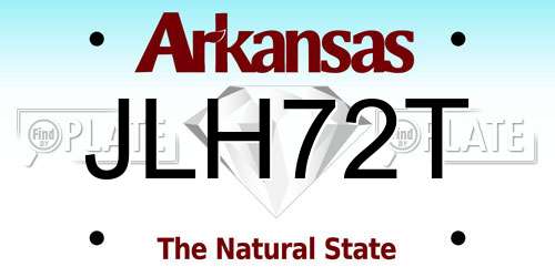 JLH72T Arkansas License Plate