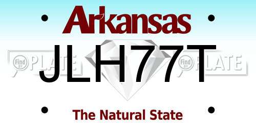 JLH77T Arkansas License Plate