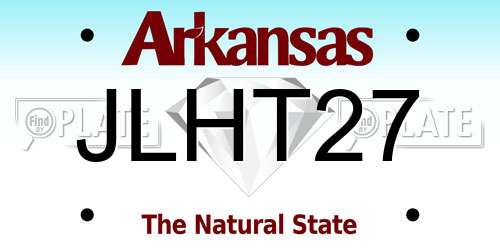JLHT27 Arkansas License Plate