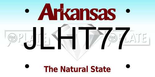 JLHT77 Arkansas License Plate