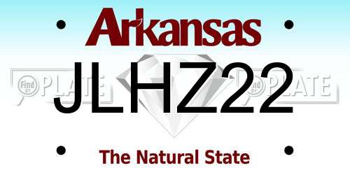 JLHZ22 Arkansas License Plate