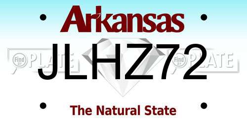 JLHZ72 Arkansas License Plate