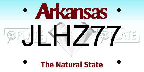 JLHZ77 Arkansas License Plate