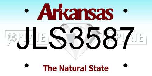 JLS3587 Arkansas License Plate