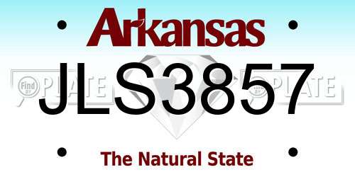 JLS3857 Arkansas License Plate