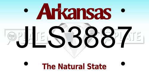 JLS3887 Arkansas License Plate