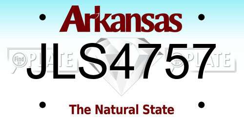 JLS4757 Arkansas License Plate