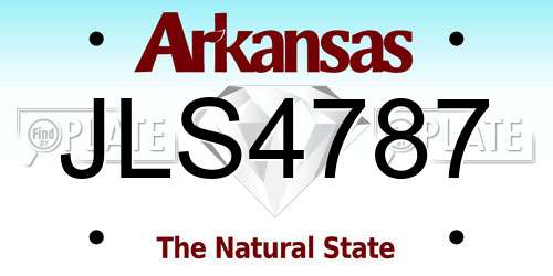 JLS4787 Arkansas License Plate