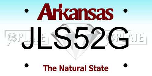 JLS52G Arkansas License Plate