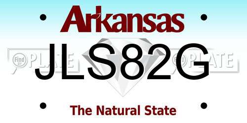 JLS82G Arkansas License Plate