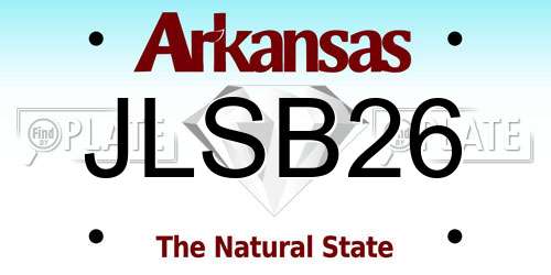 JLSB26 Arkansas License Plate