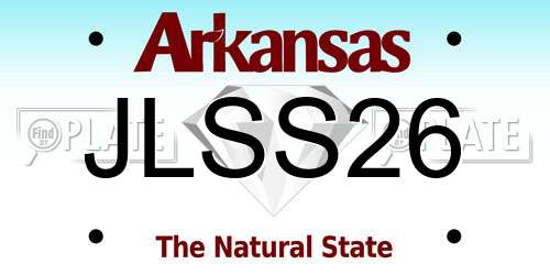 JLSS26 Arkansas License Plate