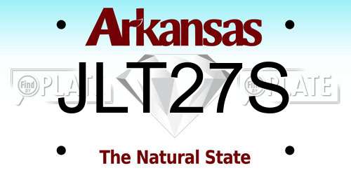 JLT27S Arkansas License Plate
