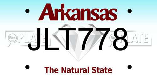 JLT778 Arkansas License Plate