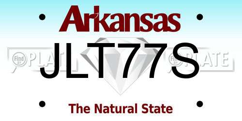 JLT77S Arkansas License Plate